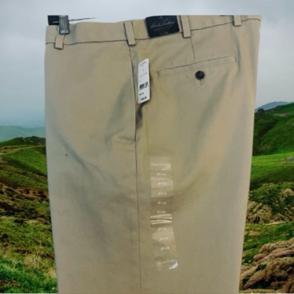 BROOKS BROTHERS ADVANTAGE CHINO WRINKLE FREE “CLARK” WAIST 38 LENGTH 34 NWT $89 - Picture 7 of 11